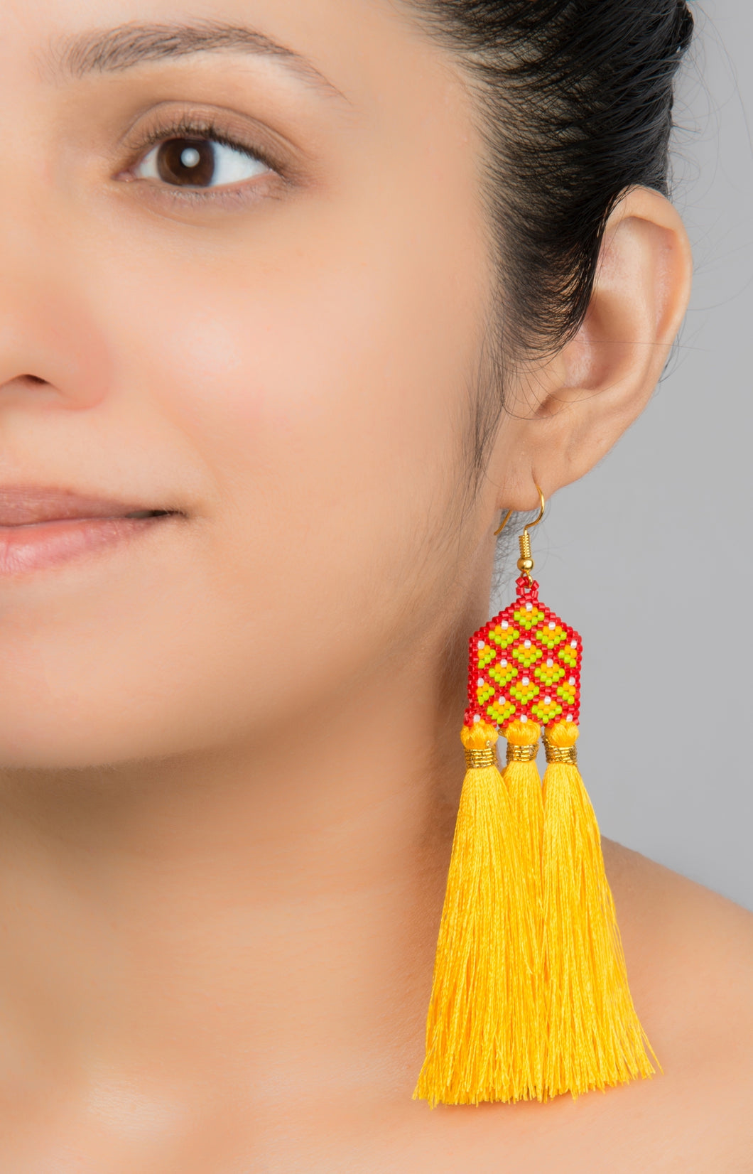 Yellow Chimes Meenakari Jhumka Earrings Handcrafted Stylish Gold toned –  GlobalBees Shop